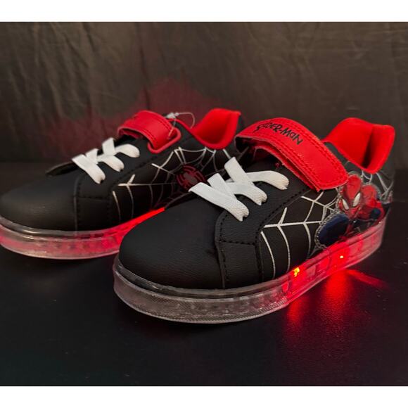 Disney Spiderman Light Up Sneakers Kids Size 11 - Picture 5 of 8